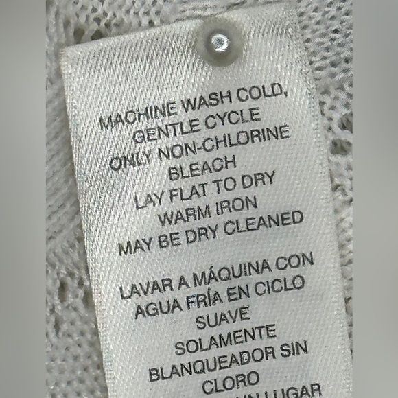 WHBM White Open Front Cardigan Long Lightweight Open Knit Sweater Sz XL - Picture 8 of 9